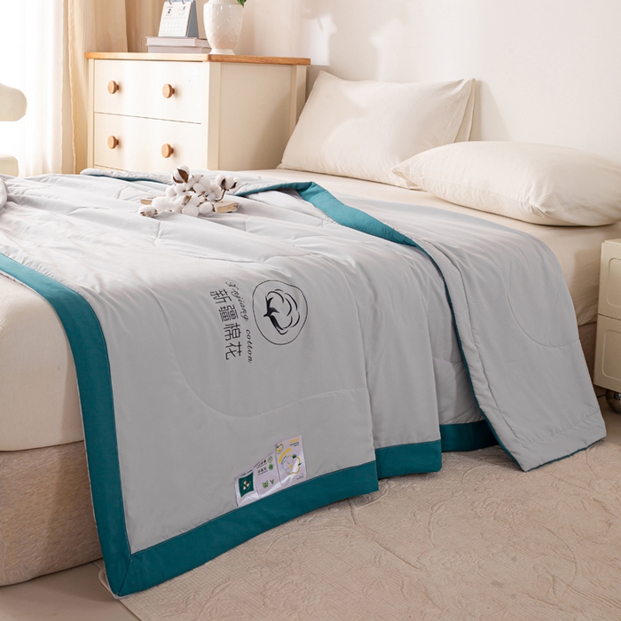 91家纺网 家纺一手货源 找家纺 圣梦莱羽绒家纺 2026新款A类棉花被夏被水洗棉春秋被7A抗菌被芯 灰色-夏被