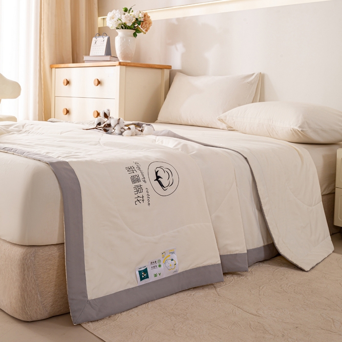 91家纺网 家纺一手货源 找家纺 圣梦莱羽绒家纺 2026新款A类棉花被夏被水洗棉春秋被7A抗菌被芯 米白色-夏被