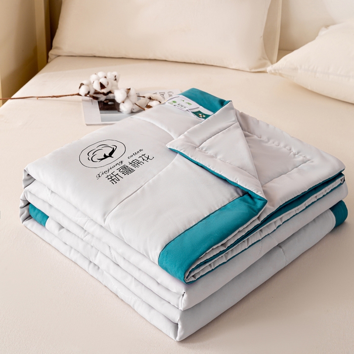 圣梦莱羽绒家纺 2026新款A类棉花被夏被水洗棉春秋被7A抗菌被芯 灰色-夏被
