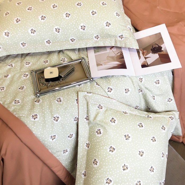 91家纺网 家纺一手货源 找家纺 帕拉美拉 2026新款A类棉麻夏被四件套 春意盘然-绿