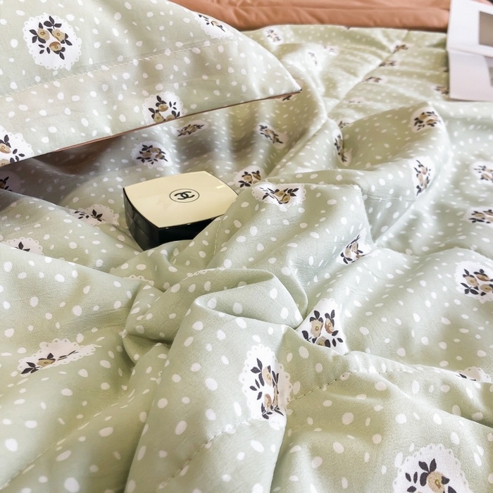 91家纺网 家纺一手货源 找家纺 帕拉美拉 2026新款A类棉麻夏被四件套 春意盘然-绿
