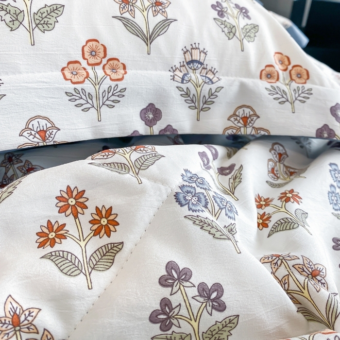 91家纺网 家纺一手货源 找家纺 帕拉美拉 2026新款A类棉麻夏被四件套 花颂