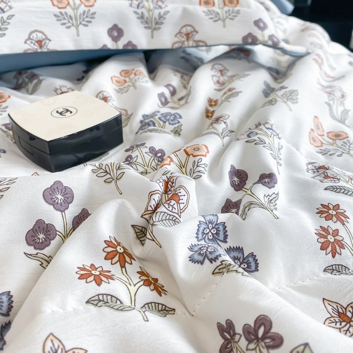 91家纺网 家纺一手货源 找家纺 帕拉美拉 2026新款A类棉麻夏被四件套 花颂