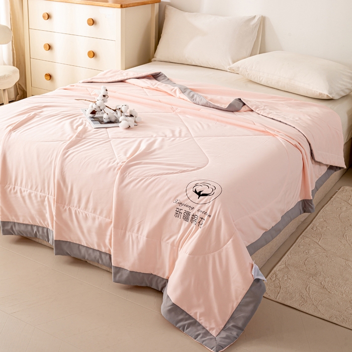 91家纺网 家纺一手货源 找家纺 圣梦莱羽绒家纺 2026新款A类棉花被夏被水洗棉春秋被7A抗菌被芯 玉色-夏被