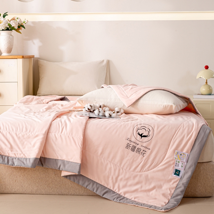 91家纺网 家纺一手货源 找家纺 圣梦莱羽绒家纺 2026新款A类棉花被夏被水洗棉春秋被7A抗菌被芯 玉色-夏被