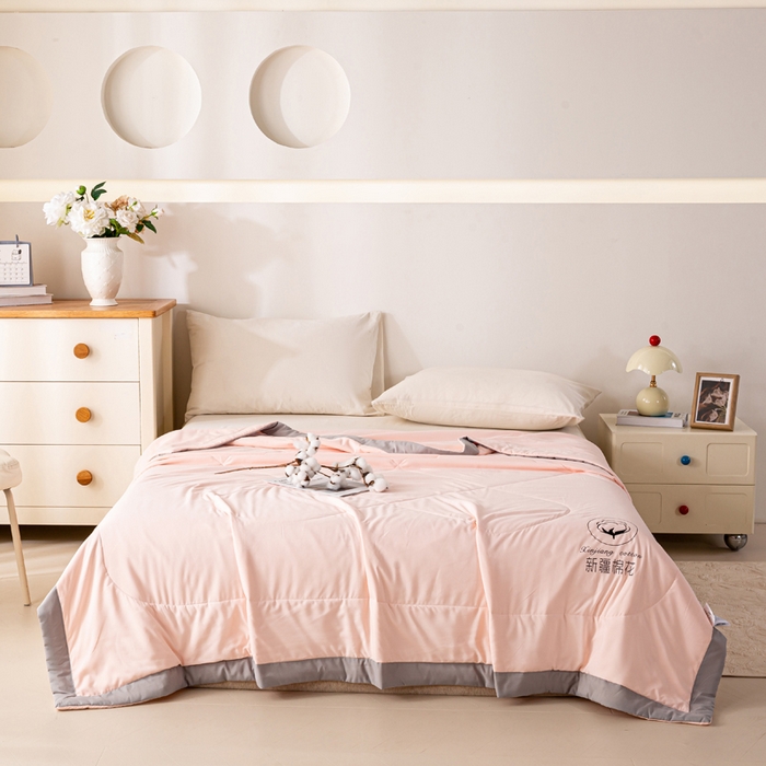 91家纺网 家纺一手货源 找家纺 圣梦莱羽绒家纺 2026新款A类棉花被夏被水洗棉春秋被7A抗菌被芯 玉色-夏被