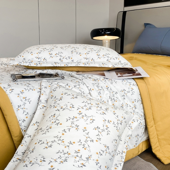 91家纺网 家纺一手货源 找家纺 帕拉美拉 2026新款A类棉麻夏被四件套 静香-黄