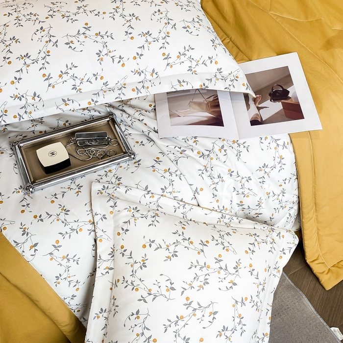 91家纺网 家纺一手货源 找家纺 帕拉美拉 2026新款A类棉麻夏被四件套 静香-黄