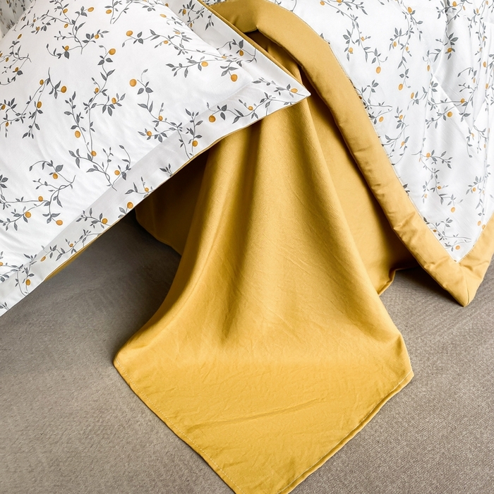 91家纺网 家纺一手货源 找家纺 帕拉美拉 2026新款A类棉麻夏被四件套 静香-黄