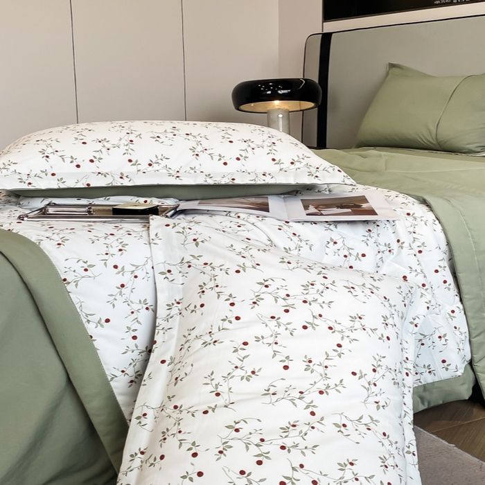 91家纺网 家纺一手货源 找家纺 帕拉美拉 2026新款A类棉麻夏被四件套 静香-绿