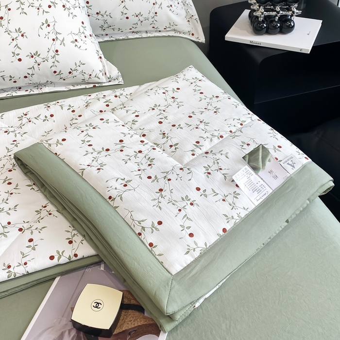 91家纺网 家纺一手货源 找家纺 帕拉美拉 2026新款A类棉麻夏被四件套 静香-绿