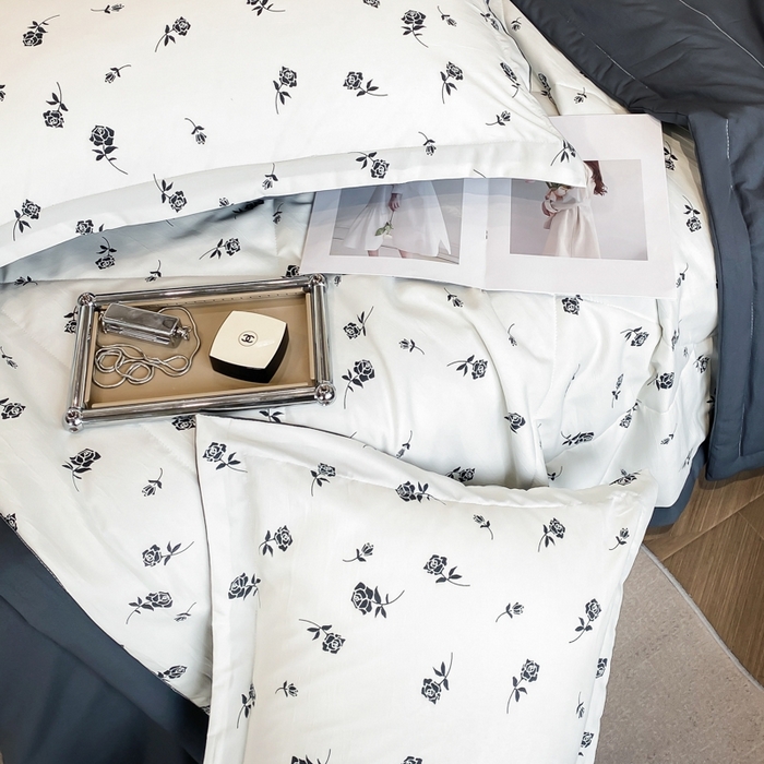 91家纺网 家纺一手货源 找家纺 帕拉美拉 2026新款A类棉麻夏被四件套 铃兰-灰