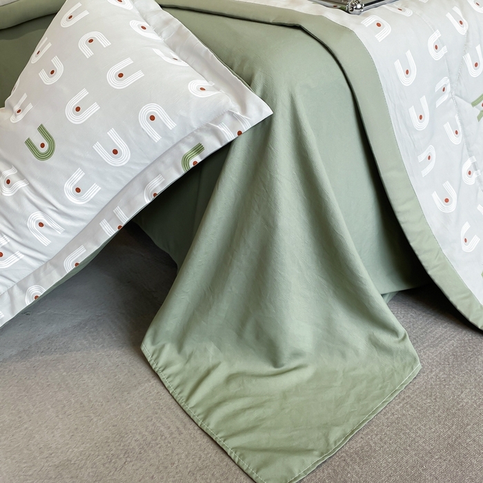 91家纺网 家纺一手货源 找家纺 帕拉美拉 2026新款A类棉麻夏被四件套 琉璃-绿