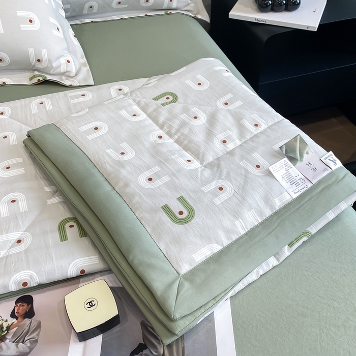 91家纺网 家纺一手货源 找家纺 帕拉美拉 2026新款A类棉麻夏被四件套 琉璃-绿
