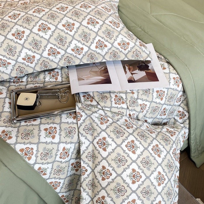 91家纺网 家纺一手货源 找家纺 帕拉美拉 2026新款A类棉麻夏被四件套 绿野