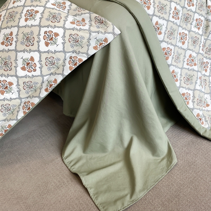 91家纺网 家纺一手货源 找家纺 帕拉美拉 2026新款A类棉麻夏被四件套 绿野