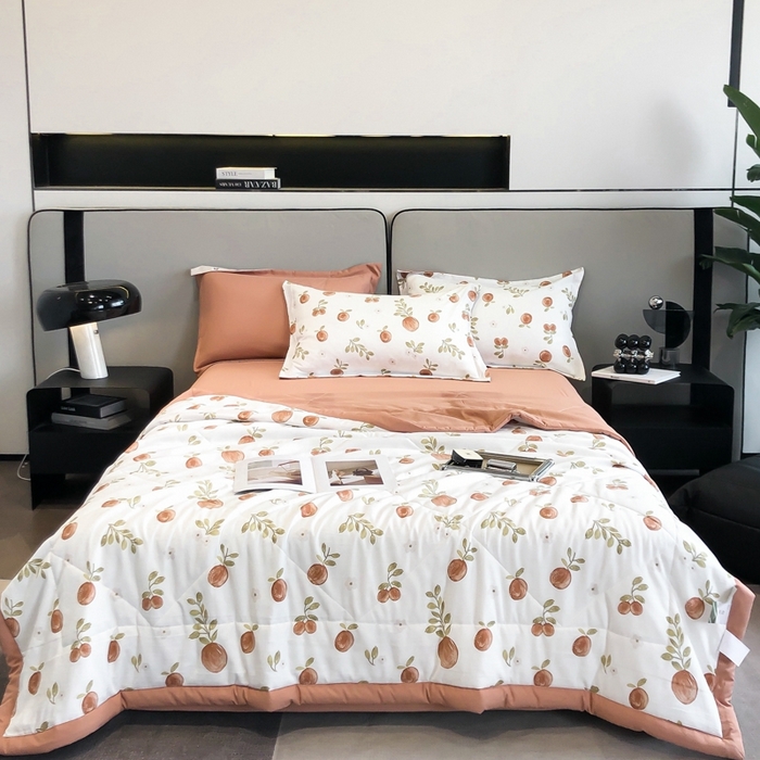 91家纺网 家纺一手货源 找家纺 帕拉美拉 2026新款A类棉麻夏被四件套 秘语-橙