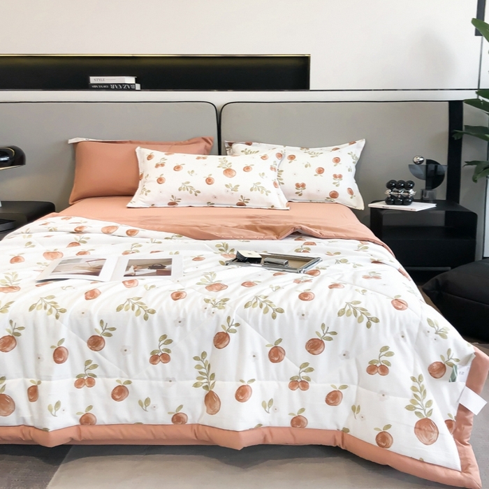 91家纺网 家纺一手货源 找家纺 帕拉美拉 2026新款A类棉麻夏被四件套 秘语-橙