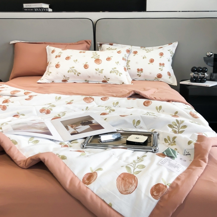 91家纺网 家纺一手货源 找家纺 帕拉美拉 2026新款A类棉麻夏被四件套 秘语-橙