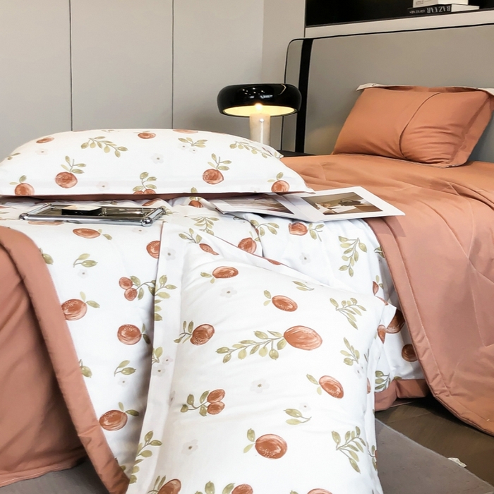 91家纺网 家纺一手货源 找家纺 帕拉美拉 2026新款A类棉麻夏被四件套 秘语-橙