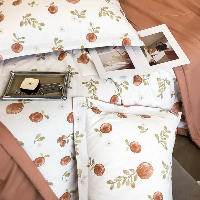 91家纺网 家纺一手货源 找家纺 帕拉美拉 2026新款A类棉麻夏被四件套 秘语-橙