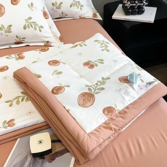 91家纺网 家纺一手货源 找家纺 帕拉美拉 2026新款A类棉麻夏被四件套 秘语-橙