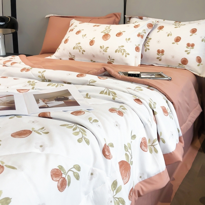 91家纺网 家纺一手货源 找家纺 帕拉美拉 2026新款A类棉麻夏被四件套 秘语-橙