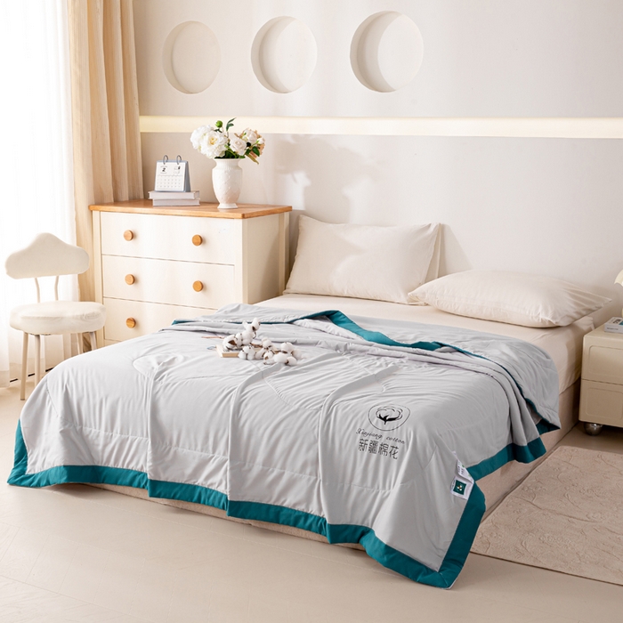 91家纺网 家纺一手货源 找家纺 圣梦莱羽绒家纺 2026新款A类棉花被夏被水洗棉春秋被 7A 抗菌被芯 灰色-夏被