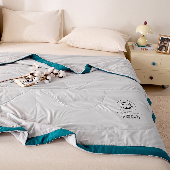 91家纺网 家纺一手货源 找家纺 圣梦莱羽绒家纺 2026新款A类棉花被夏被水洗棉春秋被 7A 抗菌被芯 灰色-夏被