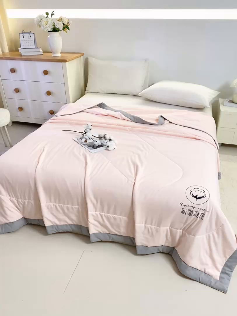 91家纺网 家纺一手货源 找家纺 圣梦莱羽绒家纺 2026新款A类棉花被夏被水洗棉春秋被 7A 抗菌被芯 玉色-夏被