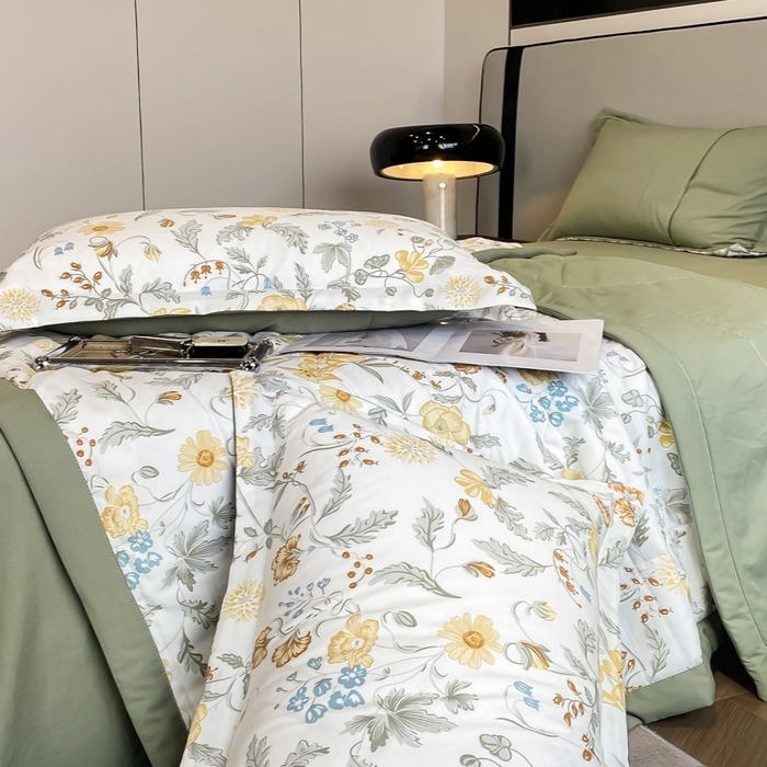 91家纺网 家纺一手货源 找家纺 帕拉美拉 2026新款A类棉麻夏被四件套 陌上花开