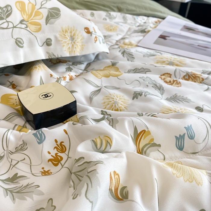 91家纺网 家纺一手货源 找家纺 帕拉美拉 2026新款A类棉麻夏被四件套 陌上花开