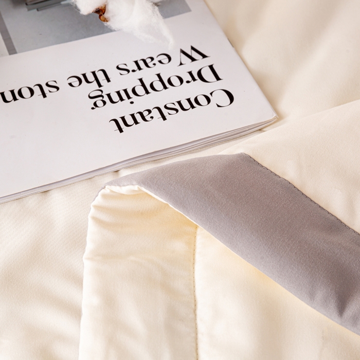 91家纺网 家纺一手货源 找家纺 圣梦莱羽绒家纺 2026新款A类棉花被夏被水洗棉春秋被 7A 抗菌被芯 米白色-夏被