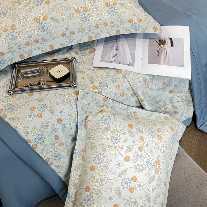 91家纺网 家纺一手货源 找家纺 帕拉美拉 2026新款A类棉麻夏被四件套 浅忆-灰