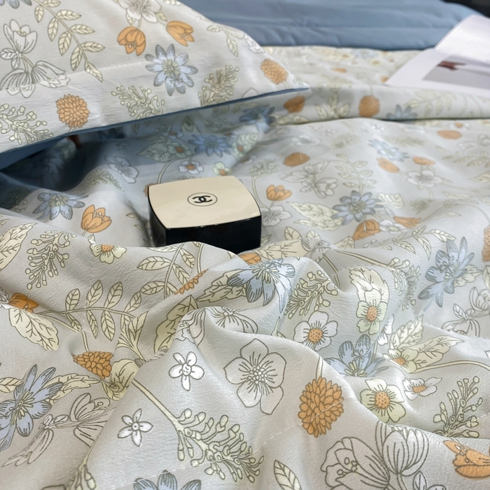 91家纺网 家纺一手货源 找家纺 帕拉美拉 2026新款A类棉麻夏被四件套 浅忆-灰