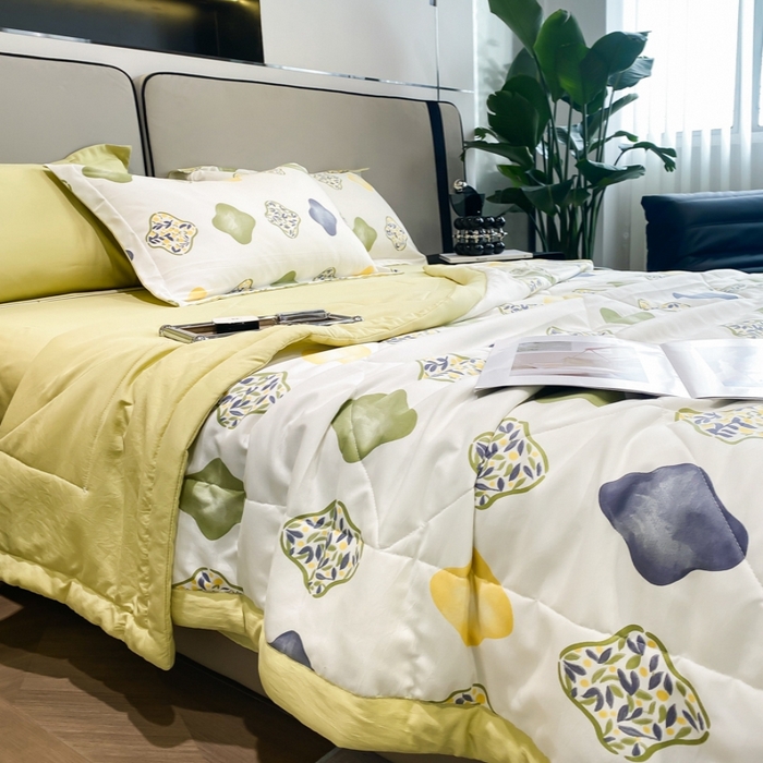 91家纺网 家纺一手货源 找家纺 帕拉美拉 2026新款A类棉麻夏被四件套 夏洛-兰