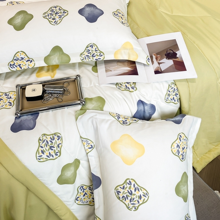 91家纺网 家纺一手货源 找家纺 帕拉美拉 2026新款A类棉麻夏被四件套 夏洛-兰