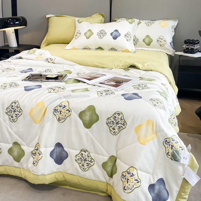 91家纺网 家纺一手货源 找家纺 帕拉美拉 2026新款A类棉麻夏被四件套 夏洛-兰