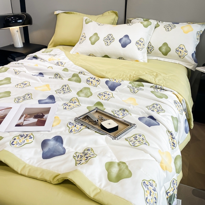 91家纺网 家纺一手货源 找家纺 帕拉美拉 2026新款A类棉麻夏被四件套 夏洛-兰