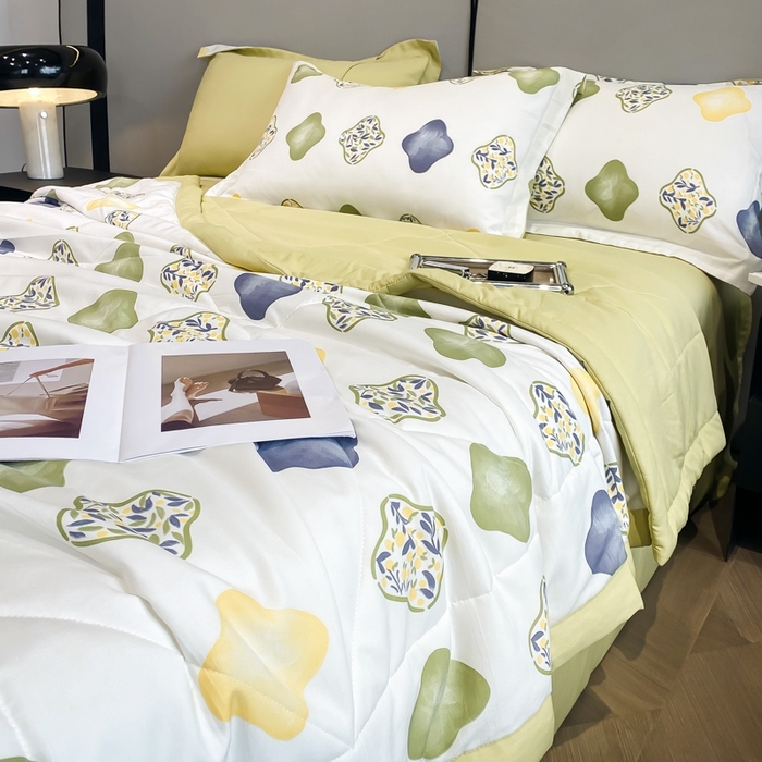 91家纺网 家纺一手货源 找家纺 帕拉美拉 2026新款A类棉麻夏被四件套 夏洛-兰