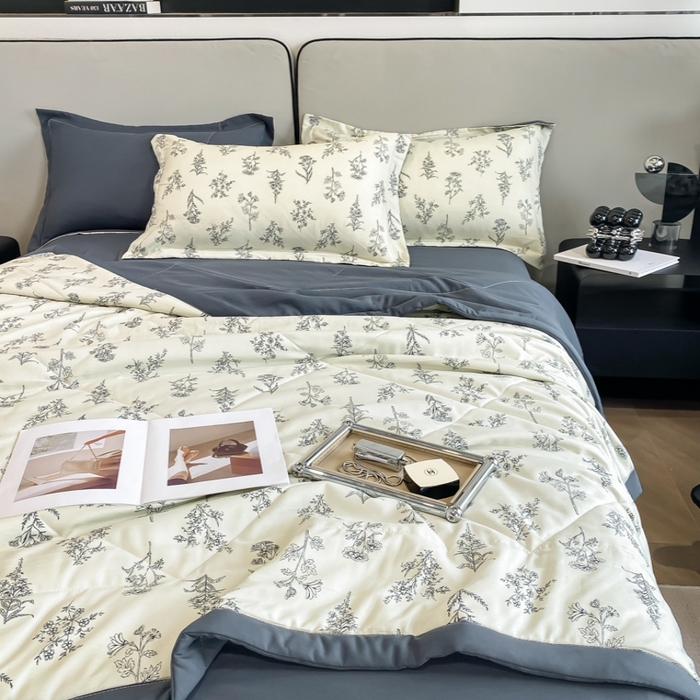 91家纺网 家纺一手货源 找家纺 帕拉美拉 2026新款A类棉麻夏被四件套 邂逅-绿