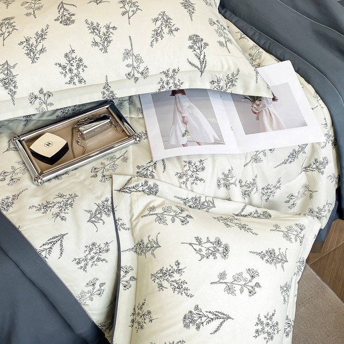 91家纺网 家纺一手货源 找家纺 帕拉美拉 2026新款A类棉麻夏被四件套 邂逅-绿