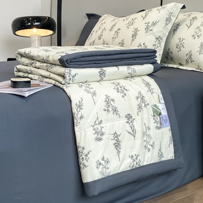 91家纺网 家纺一手货源 找家纺 帕拉美拉 2026新款A类棉麻夏被四件套 邂逅-绿