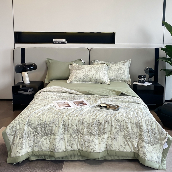 91家纺网 家纺一手货源 找家纺 帕拉美拉 2026新款A类棉麻夏被四件套 椰林