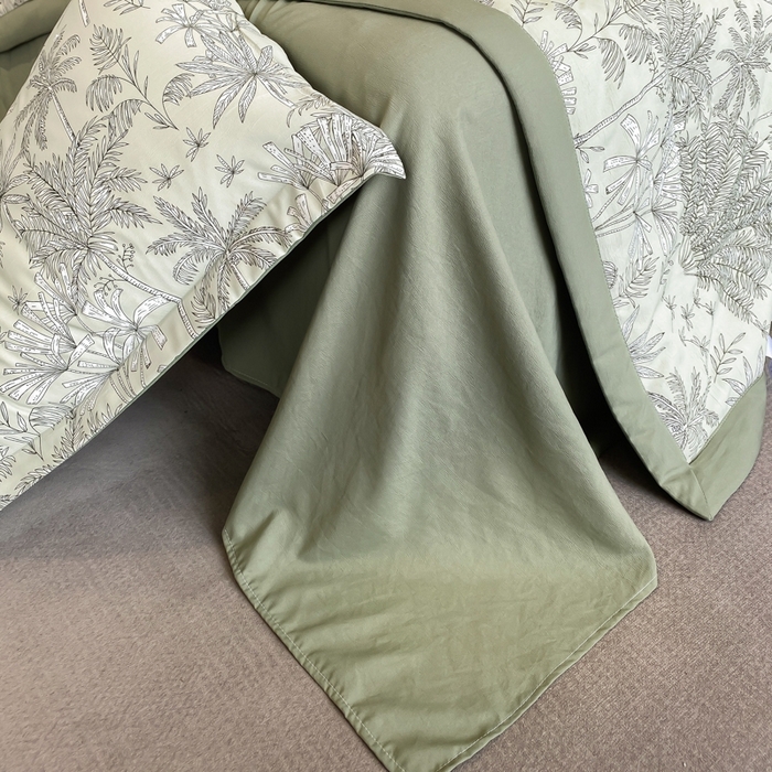 91家纺网 家纺一手货源 找家纺 帕拉美拉 2026新款A类棉麻夏被四件套 椰林