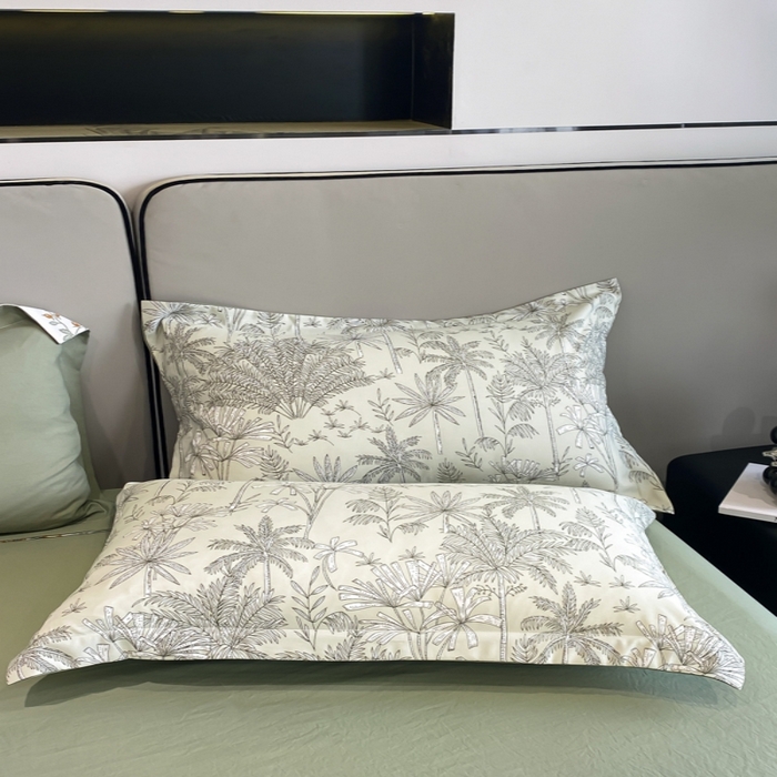 91家纺网 家纺一手货源 找家纺 帕拉美拉 2026新款A类棉麻夏被四件套 椰林