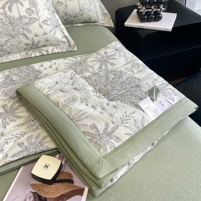 91家纺网 家纺一手货源 找家纺 帕拉美拉 2026新款A类棉麻夏被四件套 椰林