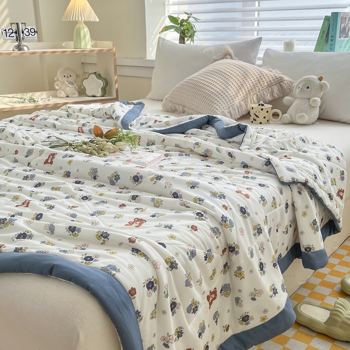 91家纺网 家纺一手货源 找家纺 （总）帕拉美拉 2026新款A类印花冰凉丝凉感丝手包大宽边夏被