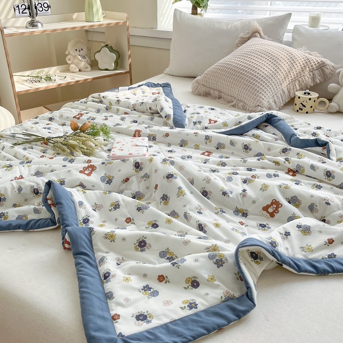 91家纺网 家纺一手货源 找家纺 （总）帕拉美拉 2026新款A类印花冰凉丝凉感丝手包大宽边夏被