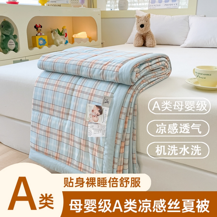 91家纺网 家纺一手货源 找家纺 （总）帕拉美拉 2026新款A类印花冰凉丝凉感丝手包大宽边夏被